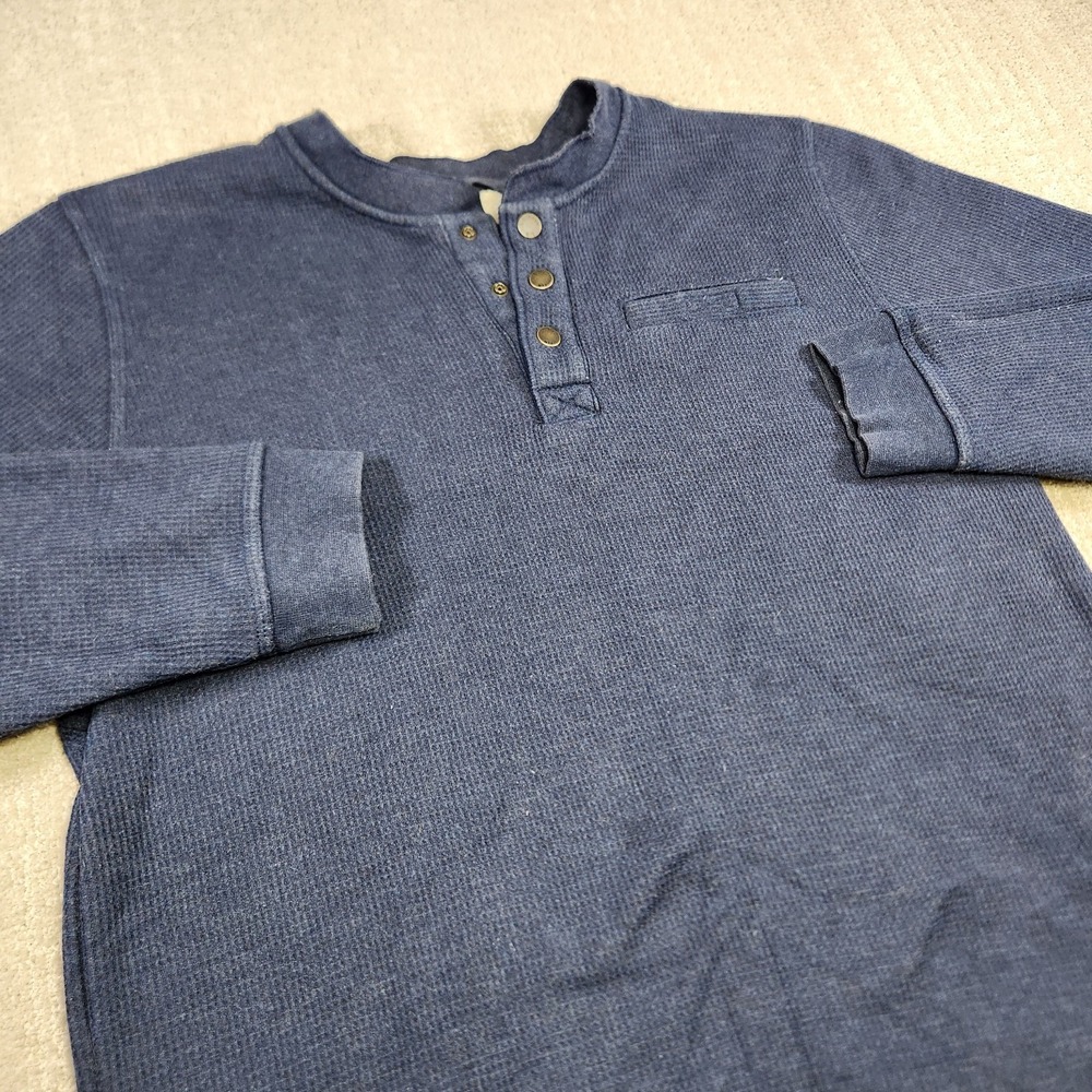 LL Bean Sweatshirt Men L Katahdin Iron Works Bonded Waffle Knit Sherpa Lined‎
